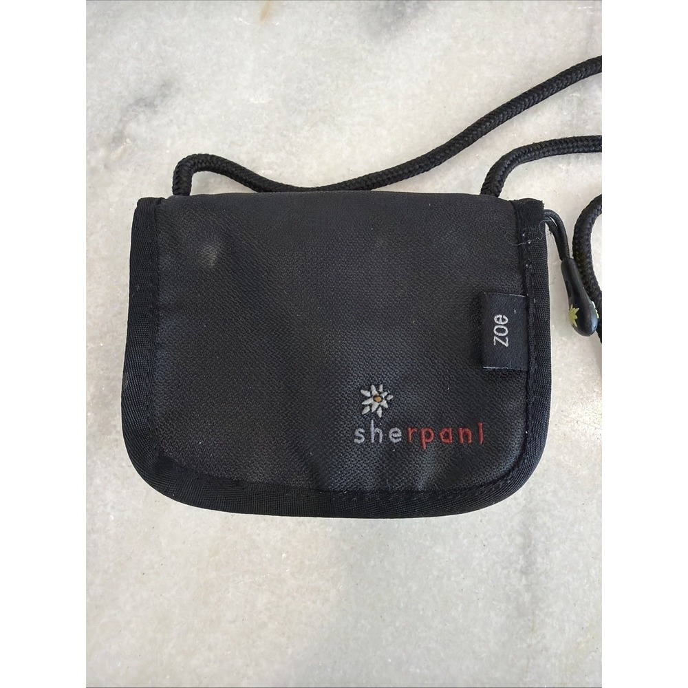 Sherpani Zoe Wallet Bag Zip Purse Canvas Black & White Small 6x4 Long‎ Strap